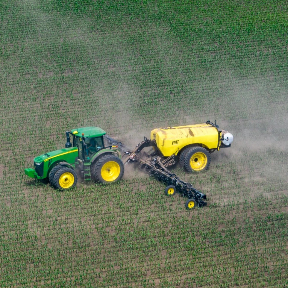 a tractor in a field